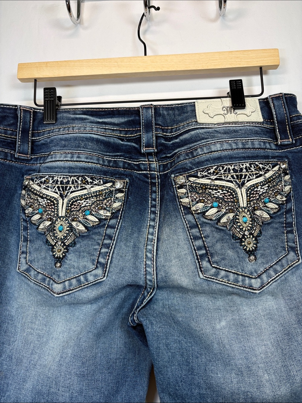 MISS ME Chloe Boot Cut M3434B Embellished Jeans size 30